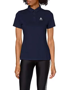 Koszulki i topy damskie - ODLO damska koszulka polo S/S Cardada niebieski Diving Navy X-S 222201 - grafika 1