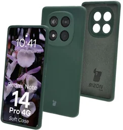 Bizon Silikonowe etui Soft Case do Xiaomi Redmi Note 14 Pro 4G, ciemnozielone - Etui i futerały do telefonów - miniaturka - grafika 1