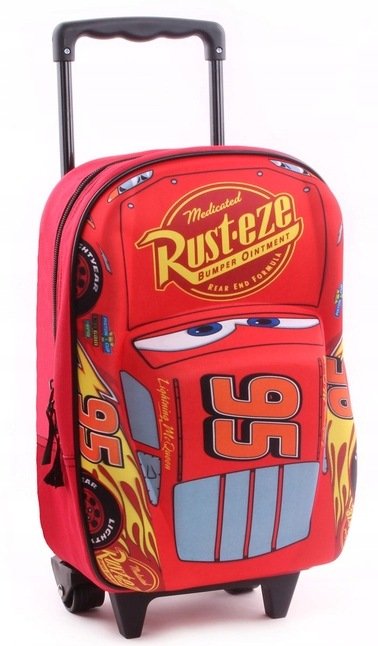Plecak na kółkach do przedszkola Disney Cars Auta Zygzak, torba 40 cm