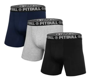 Bokserki 3-pak Pit Bull - Czarne/Szare/Granatowe L - Odzież taktyczna i umundurowanie - miniaturka - grafika 1