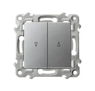 Gniazdka elektryczne - Ospel Szafir srebrny łącznik żaluzjowy, zwierny - miniaturka - grafika 1