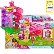 Zabawki konstrukcyjne - HOT WHEELS TOR WYŚCIGOWY BARBIE ZAKRĘCONY Z WINDĄ HOT WHEELS RACEVERSE DLA DZIEWCZYNKI + 2 AUTKA + EBOOK - miniaturka - grafika 1