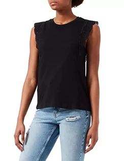 Bluzki damskie - Vero Moda Damska bluzka Vmhollyn Ss Top Ga Noos, Czarny, L - grafika 1