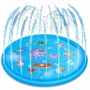 Brodzik letnia mata wodna fontanna 100cm zraszacz delfin ślizgawka 1655 - Zabawki interaktywne dla dzieci - miniaturka - grafika 1