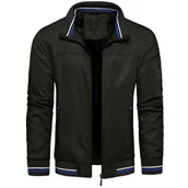 Kurtki męskie - Kurtka męska wiatrówka z stójką czarna Recea - miniaturka - grafika 1