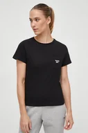 Koszulki sportowe damskie - Reebok t-shirt bawełniany kolor czarny - miniaturka - grafika 1
