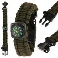 Kompasy - Bransoletka Survival 5w1 Paracord Krzesiwo Kompas - miniaturka - grafika 1