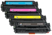 Tonery zamienniki - Komplet tonerów zamienników DT2025KPLH do HP Color LaserJet CP2020 CP2025 CM2320, pasuje zamiast HP CC530A CC531A CC533A CC532A 304A CMYK, 3500/2800 stron - miniaturka - grafika 1