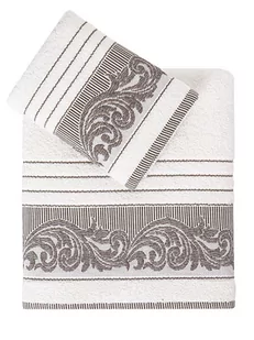 Zestaw 2 ręczników frotte Mervan Cream 50x90+70x140 Karna Home - Ręczniki - miniaturka - grafika 1
