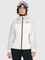 Kurtki damskie - 4F Kurtka narciarska membrana 5000 damska - biała XXL - miniaturka - grafika 1