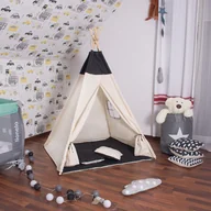 Namioty i tipi dla dzieci - SPRINGOS Namiot Tipi dla dzieci wigwam czarny XXL TIP11 - miniaturka - grafika 1