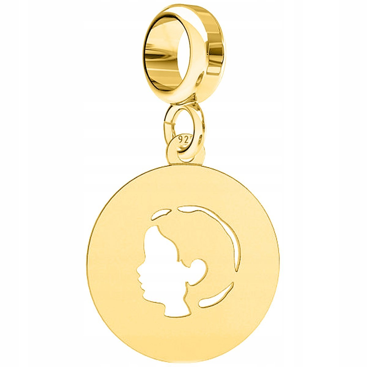 Charms Złoty Chłopczyk Chłopiec Blaszka z Chłopcem Dziecko Syn SREBRO 925