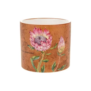 Osłonka ceramiczna na doniczkę Poppies brązowy, śr. 9 x wys. 9 cm - Donice - miniaturka - grafika 1