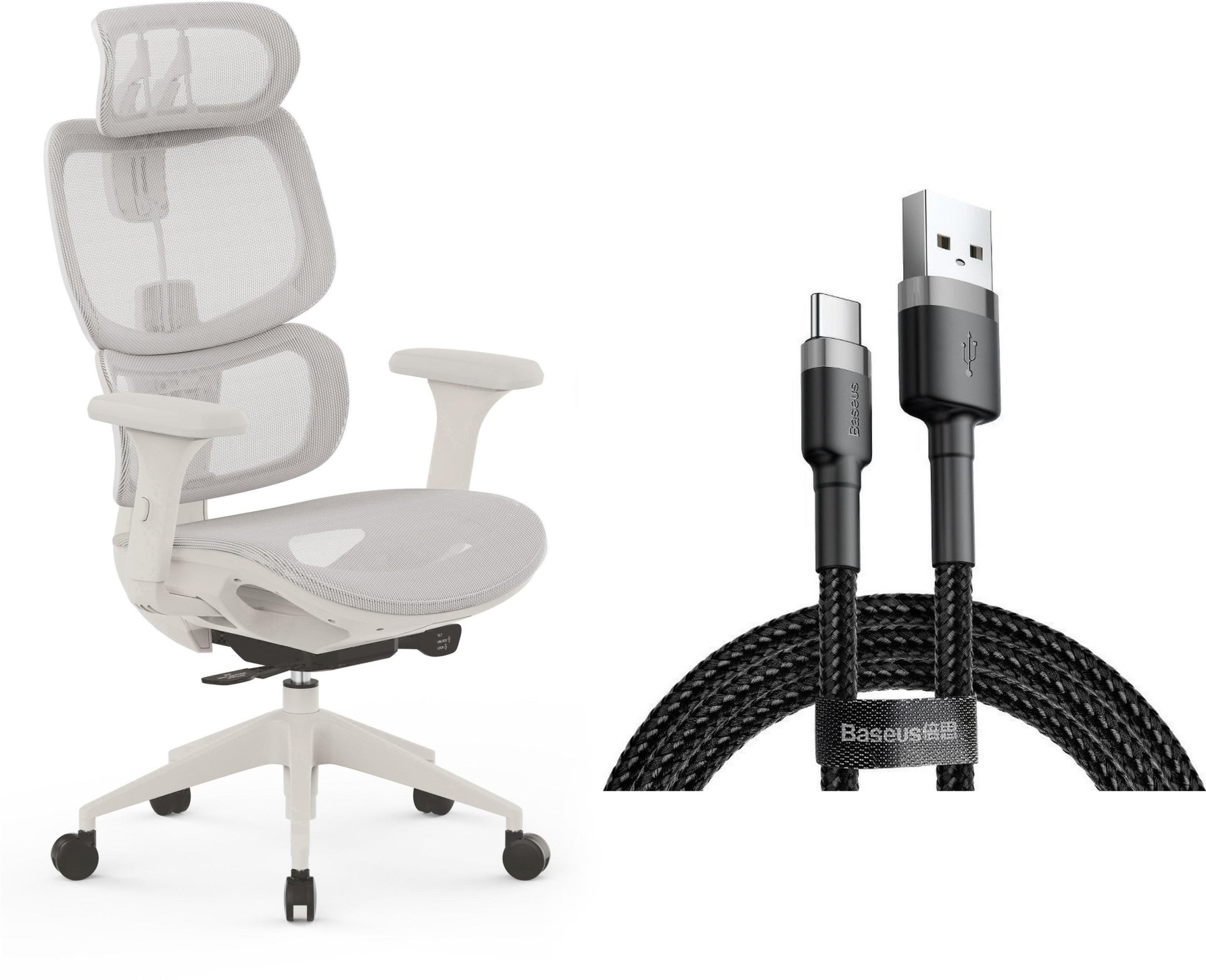 Krzesło biurowe SENSE7 NOBU light gray + kabel usb