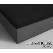 Prześcieradła - Prześcieradło z gumką, DreamHouse, bawełna, 160x220 cm, czarne - miniaturka - grafika 1