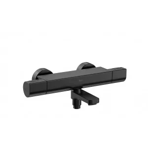ROCA A5A1E2ENM0 T-1000 Bateria termostatyczna wannowo-prysznicowa ścienna PVD brushed titanium black - Baterie wannowe i prysznicowe - miniaturka - grafika 1