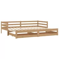 Łóżka - Łóżko wysuwane, miodowy brąz, drewno sosnowe, VidaXL, 2x90x200 cm - miniaturka - grafika 1