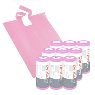 Śliniak dentystyczny na rolce 50cm x 65cm różowy podfoliowany 54g DentixPro 270szt - Sprzęt i akcesoria stomatologiczne - miniaturka - grafika 1