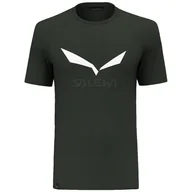 Koszulki sportowe męskie - Koszulka męska Salewa Solidlogo Dri-Rel M S/S Tee Rozmiar: L / Kolor: ciemnozielony - miniaturka - grafika 1