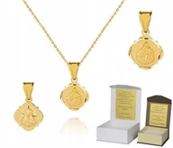Biżuteria dla dzieci - 925 ZŁOTY ŁAŃCUSZEK MEDALIK 40 CM DEDYKACJA A4M31 - miniaturka - grafika 1