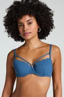 Stroje kąpielowe - Hunkemöller Usztywniany top bikini z fiszbinami Scallop Niebieski - miniaturka - grafika 1