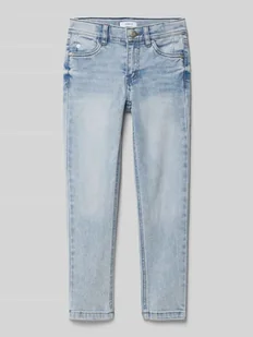 Jeansy o kroju slim fit z dodatkiem wiskozy model ‘THEO’ - Spodnie i spodenki dla chłopców - miniaturka - grafika 1
