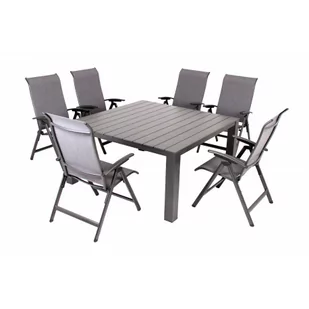 PRATO YELMO ALU - aluminiowy zestaw ogrodowy 6+1 - Meble ogrodowe - miniaturka - grafika 1