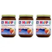 Desery dla dzieci - Hipp Przysmak na Dobranoc Kaszka mleczna z biszkoptami i jabłkami po 4. miesiącu zestaw 3 x 190 g Bio - miniaturka - grafika 1