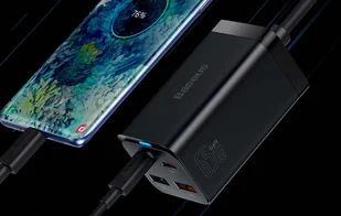 Ładowarka sieciowa Baseus GaN3 Pro, 2x USB-C, 2x USB, 65W (czarna) - Ładowarki do telefonów - miniaturka - grafika 6