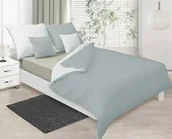 Pościel - Matex Pościel satynowa 220x200 Double Face biała srebrna 01+42 KG - miniaturka - grafika 1