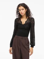 Bluzki damskie - Vila Bluzka w kolorze czarnym - miniaturka - grafika 1