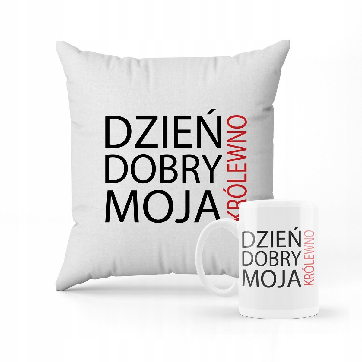 ZESTAW PODUSZKA + KUBEK PREZENT NA WALENTYNKI DZIEŃ DOBRY KOCHAM CIĘ #21