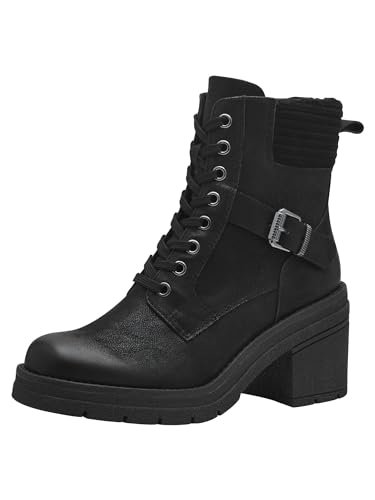 Marco Tozzi Damskie buty Bootie Laced 2-25287-43, modne kozaki, czarne, 38 EU, czarny, 38 EU