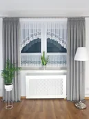 Firany - Firanka do kuchni z haftem, zazdrostki-biała, nowoczesne firanki do kuchni - miniaturka - grafika 1