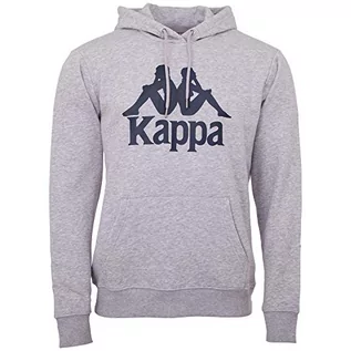 Bluzy męskie - Kappa Kappa męska Taino Authentic | bluza z kapturem, styl retro, sweter z długim rękawem, krój regularny, rozmiar S-XXL szary 18m Grey Melange XX-L 705322 - grafika 1