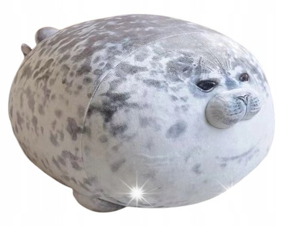 MIĘKKA FOKA PODUSZKA PLUSZOWA MASKOTKA PLUSZAK DLA DZIECI SZARA 60 cm