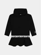 Sukienki i spódniczki dla dziewczynek - DKNY Sukienka dzianinowa D32905 S Czarny Regular Fit - miniaturka - grafika 1