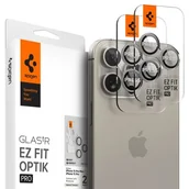 Szkła hartowane na telefon - Szkło hartowane na obiektyw SPIGEN Optik.Tr Ez Fit do Apple iPhone 14 Pro/Pro Max/15 Pro/15 Pro Max Beżowy (2 szt.) - miniaturka - grafika 1