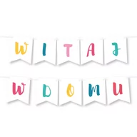 Balony i akcesoria - Girlanda Witaj w Domu - BANER napis - Kolorowa - miniaturka - grafika 1