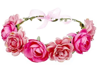WIANEK na głowę KWIATY piwonie RÓŻOWY ślubny - Ozdoby do włosów - miniaturka - grafika 1