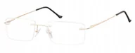 Okulary korekcyjne, oprawki, szkła - BEZRAMKOWE Okulary OPRAWKI OKULAROWE Unisex ZŁOTE - miniaturka - grafika 1