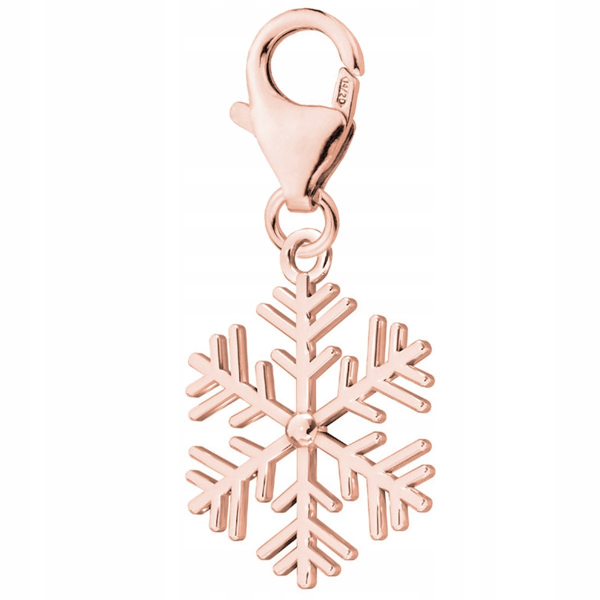 Zawieszka Pozłacana Karabińczyk z Płatkiem Płatek Śniegu Śnieg SREBRO 925
