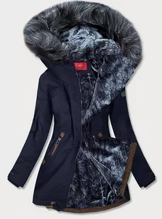 WODOODPORNA PARKA DAMSKA GRANATOWO-SZARA (M-923) - LHD - Kurtki damskie - miniaturka - grafika 1