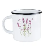 Kubki - Kubek emaliowany kubek z uchem LAWENDA GAŁĄZKI 1l - miniaturka - grafika 1