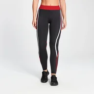 Legginsy - Damskie legginsy z kolekcji MP Engage z blokiem kolorów – czarne/Danger - XXS - miniaturka - grafika 1