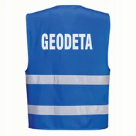 Odzież robocza - Kamizelka odblaskowa PORTWEST Niebieska rozmiar S/M nadruk GEODETA - miniaturka - grafika 1