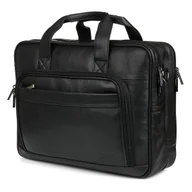 Torby na laptopy - Duża solidna skórzana torba Beltimore na laptopa dokumenty czarny - miniaturka - grafika 1