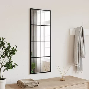 Lustro ścienne, czarne, 30x80 cm, prostokątne, żelazo  Lumarko! - Lustra - miniaturka - grafika 1