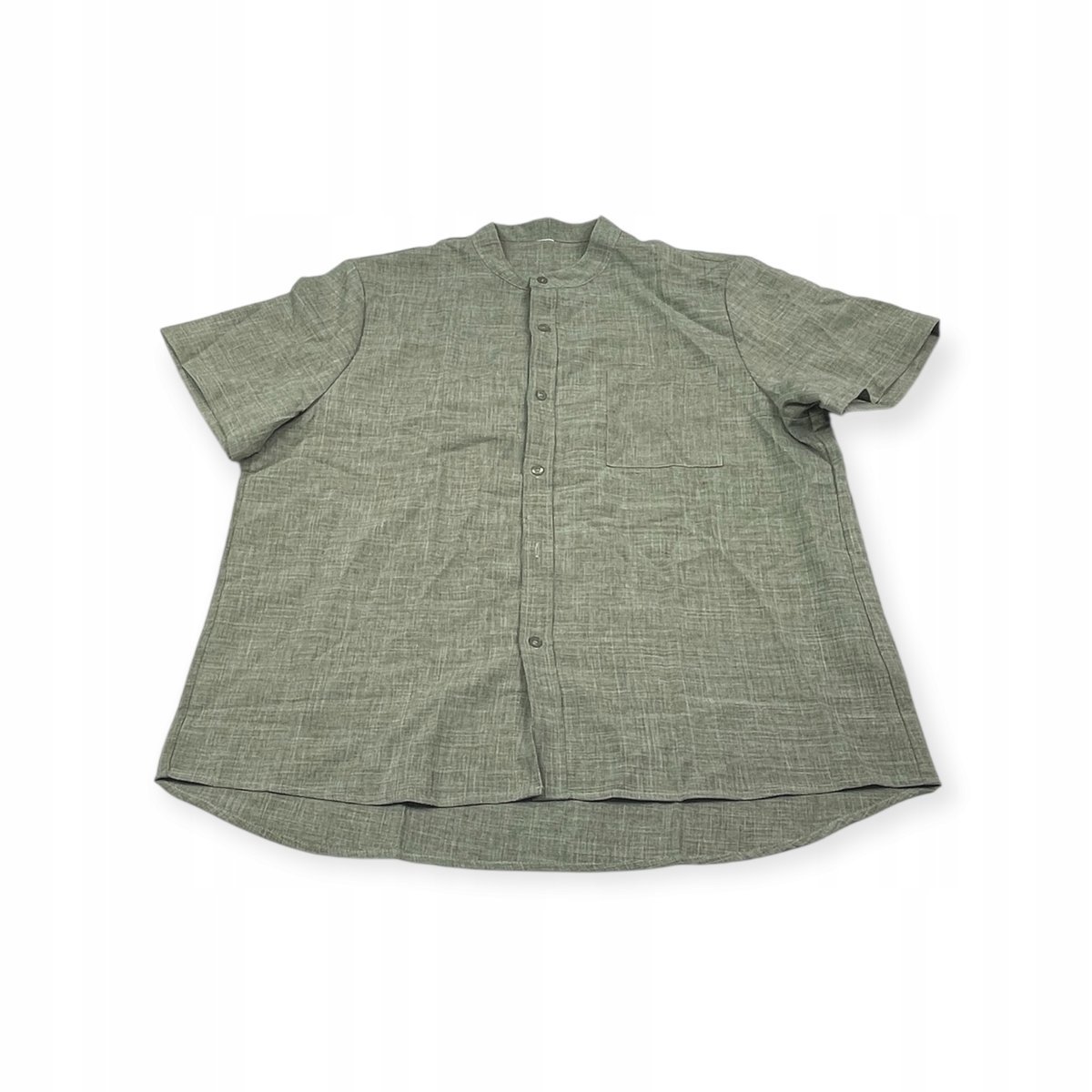 Męska koszula Old Money - stójka, krótki rękaw, rozmiar 2XL