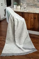 Koce - Koc bawełniany akrylowy 150x200 1391/1 szary jasny kółka narzuta pled - miniaturka - grafika 1